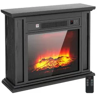 LETGOSPT Elektrokamin Elektrokamin mit 3D-Flammeneffekt, Heizung 2000W, Fernbedienung, Timer, Elektrischer Kamin Standkamin 67 L* 54.2H * 20T cm schwarz