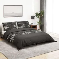 VidaXL Bettwäsche-Set Schwarz 260x220 cm Baumwolle