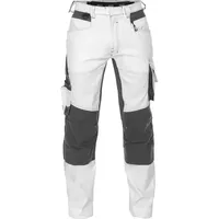 DASSY Malerhose mit Stretch und Kniepolstertaschen, WEIß/ANTHRAZITGRAU , Langgröße,