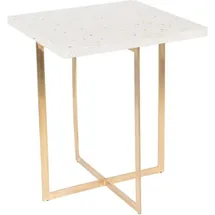 Zuiver B.V. Zuiver Beistelltisch Luigi quadratisch weiß gold Terrazzo 40 x 45 cm modern...