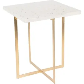 Zuiver B.V. Zuiver Beistelltisch Luigi quadratisch weiß gold Terrazzo 40 x 45 cm modern...