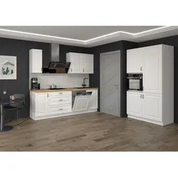 Landhaus Küche Stilo Weiß 230 + 120 cm Küchenzeile Küchenblock Einbauküche