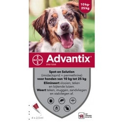 Advantix 250/1250 für Hunde von 10 bis 25 kg 3 x 4 Pipetten