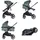 Chipolino Kinderwagen Aura 2 in 1 umbaubar Wickeltasche Sitz umkehrbar bis 22 kg tuerkis - Türkis
