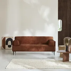 3-Sitzer-Sofa Finn aus terracottafarbenem Samt
