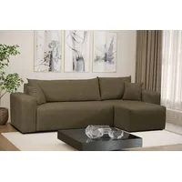 Kaiser Möbel Ecksofa mit schlaffunktion und bettkasten, Eckcouch, Sofa L-form, Balear Rechts Olive - Olive