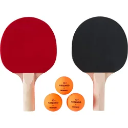 Tischtennis-Set 2 Schläger PPR 100 Small und 3 Bälle EINHEITSGRÖSSE