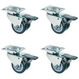 Mr. Deko Strandkorbrollen 4er Set Metall grau/silber