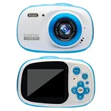 TOPCHANCES Kinder Digitalkamera Mini Wasserdichte Kamera mit 2 Zoll HD-Bildschirm Video Spielzeug Kinder Camcorder für Jungen und Mädchen (Blau)