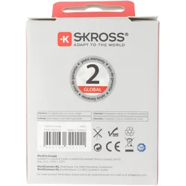 SKROSS Reiseadapter Weiß 2 St.