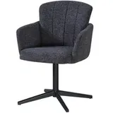 Armlehnstuhl Dana anthrazit schwarz Webstoff Metall - anthrazit, schwarz