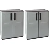 2x Kunststoffschrank Gartenschrank Balkonschrank Außenbereich XXL 68x37x84cm