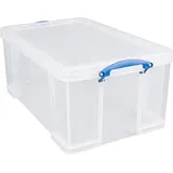 Really Useful Box 64C 64L Box Transparent, stapelbare und nestbare klare Kunststoff-Aufbewahrungsboxen mit Deckeln. Klar, tief, robust. Abmessungen: 710 x 440 x 310 mm