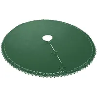 Wometo Weihnachtsbaumdecke Ø 120 cm in grün – Baumunterlage mit Satinbändern – Knöpfen – Fleece, OEKO-TEX