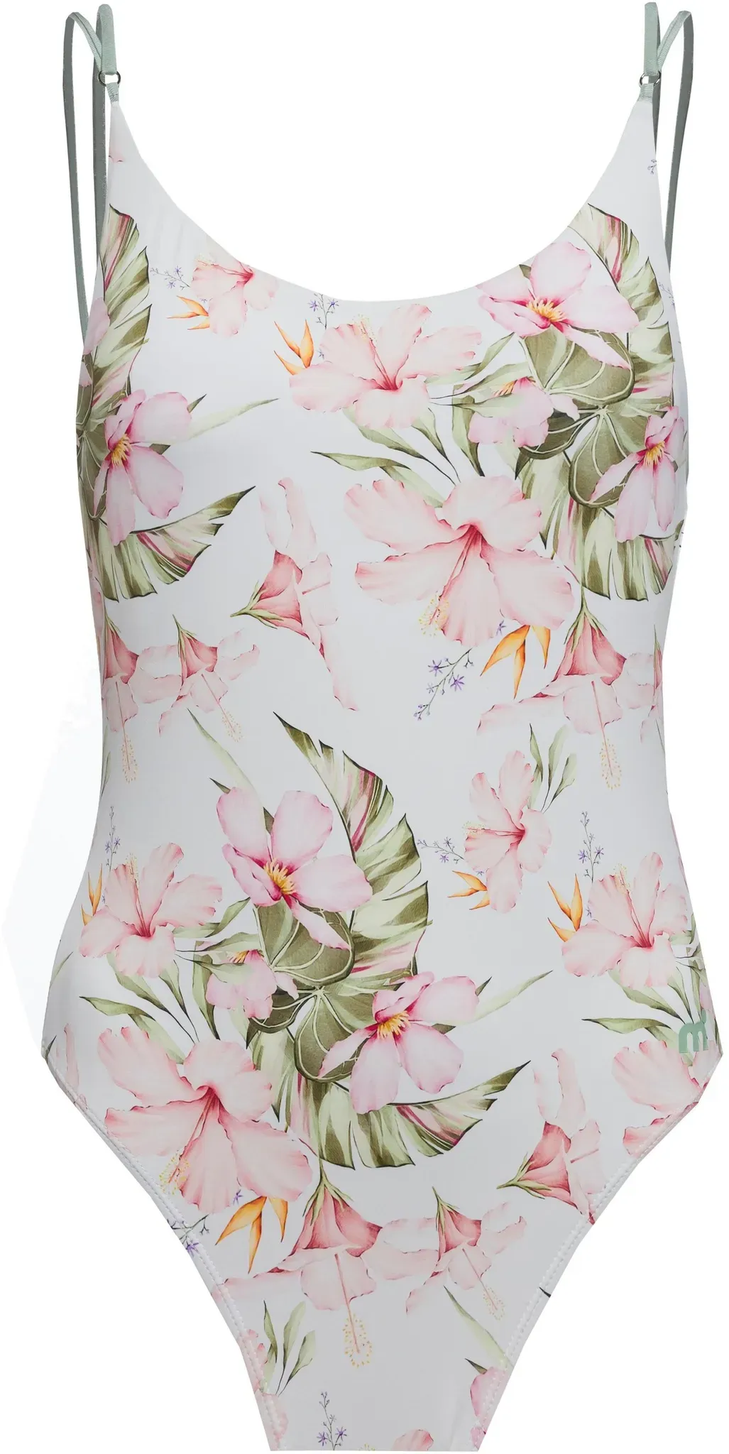 Mistral Badeanzug Damen in white flowers, Größe XL - weiß