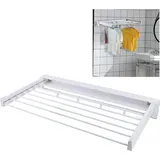 Wandmontierter Wäscheständer, ausziehbarer Kleiderhalter, weiß