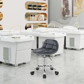 Woltu Bürohocker Samt Grau