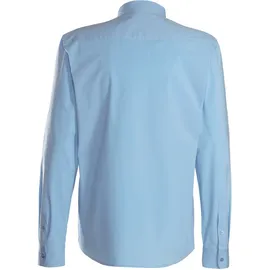 John Devin Langarmhemd JOHN DEVIN "elastische Baumwollqualität", Herren, Gr. M (39/40), N-Gr, blau (hellblau), Web, Obermaterial: 97% Baumwolle, 3% Elasthan, unifarben, körpernah, Rundhals, 1-Knopf-Manschette, Hemden, für maximale Bewegungsfreiheit durch Stretch