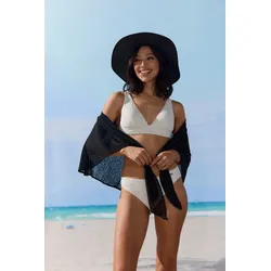 Pareo LASCANA "Modetuch", Damen, schwarz, Stoff, Polyester, unifarben, Modetücher, Strandtuch, sommerlicher Poncho, Überwurf
