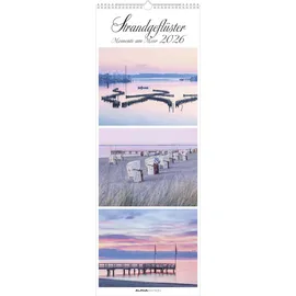 ALPHA EDITION GmbH & Co. KG Alpha Edition - Strandgeflüster – Momente am Meer 2026 XXL-Streifenkalender 25×69 cm, Wandkalender mit 3 maritimen Fotos pro Monat, hochwertiger Bildkalender Küsten & Strände