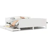 vidaXL Massivholzbett 180 x 200 cm Weiß