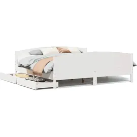 vidaXL Massivholzbett 180 x 200 cm Weiß