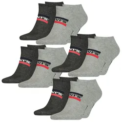 Levis Unisex Sneaker Sportsocken Low Cut Sportswear Logo 4er 6er 8er Multipack in 43-46 Grau / Grau