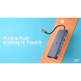ISY IAD 1030 12-in 1 USB-C Multiport Adapter, Silber