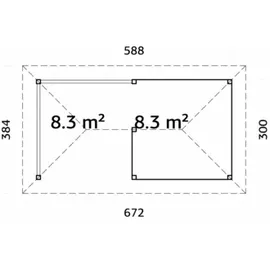 Palmako Pavillon Bianca 16,6 m2 Set 3 Transparent tauchimprägniert