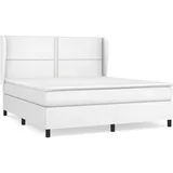 vidaXL Boxspringbett mit Matratze Weiß 180x200 cm Kunstleder1466716