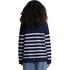 URBAN CLASSICS Rib Striped Pullover Navy / White 5XL