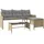 vidaXL Gartensofa in L-Form mit Tisch und Kissen Beige Poly Rattan