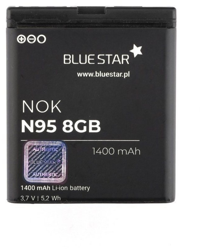 BlueStar Akku Ersatz kompatibel mit Nokia N93i / N95 8GB / N96 1100 mAh Austausch Batterie Accu Nokia BL-6F Smartphone-Akku