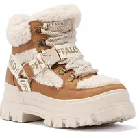 Buffalo Damen Schnürstiefel in Beige, Größe 41 - 41