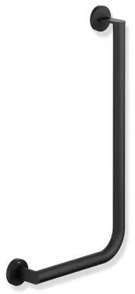 Hewi System 900 Winkelgriff 900.22.10560DC pulverbeschichtet, schwarz tiefmatt, 600 x 300 mm, Ausführung links