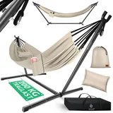Kesser KESSER® Hängematte LAKE mit Gestell Doppelhängematte für 2 Personen-Stabiler Rahmen 200kg Belastbarkeit Indoor & Outdoor XXL Hängesessel Doppel Mehrpersonen Garten Pool Balkon Terrasse