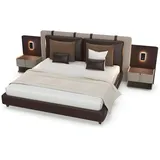 Xlmoebel Schlafzimmer-Set Luxus Schlafzimmermöbel Set mit elegantem Design und Stauraum, (3-tlg., 3tlg. Schlafzimmer Set (Bett +2x Nachttisch), Hergestellt in Europa beige|braun