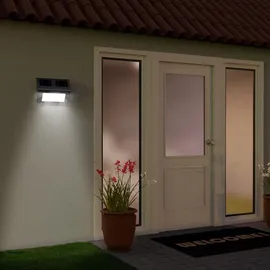 monzana Solarleuchte Edelstahl 2er Set 2,5 cm Dämmerungssensor IP65 silber