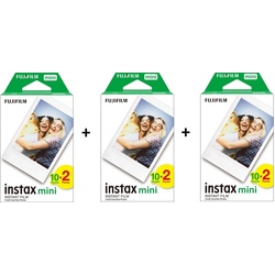 Fujifilm INSTAX Mini Film 60 Fotos für Mini 7s, 8, 9, 11, 25, 70, 90 Sofortbildkamera weiß