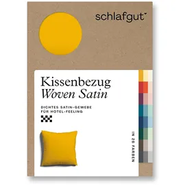 schlafgut Kissenbezug Woven Satin 40 x 40 cm Gelb