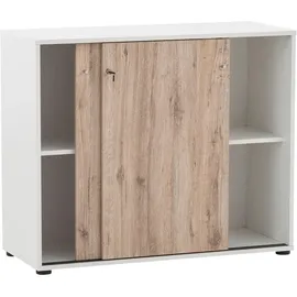 MÖBELPARTNER Schiebetürenschrank 400, 701764 weiß, wildeiche 1 Fachboden 100,1 x 41,0 x 83,6 cm