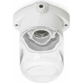 Lindner Deckenleuchte IP54 Glas H130mm 1xE27/75W weiß