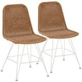 VS Venta-stock Stuhl-Set, Weiß, Metall, 44x85x58 cm, Esszimmer, Stühle, Esszimmerstühle, Vierfußstühle