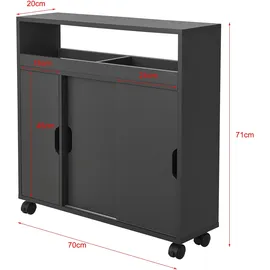 [en.casa] Lumijoki Badezimmerschrank 70 x 71 x 20 cm Dunkelgrau