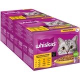 Whiskas 48 x 100g Frischebeutel Geflügel Auswahl in Sauce Whiskas 1+ Katzenfutter nass