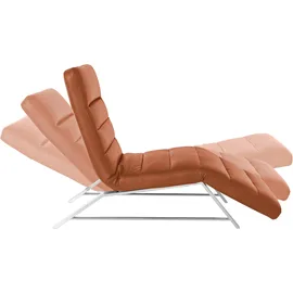 W.Schillig Relaxliege daily dreams Leder/Polyester 65 x 91 x 170 cm Braun mit Kissen