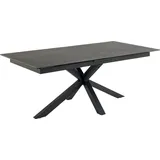 Kulissen-Esstisch >Heaven< (ausziehbar bis 240cm ) in schwarz, Glas-Keramik, Stahl - 200(240)x76x100 (BxHxT) - Schwarz