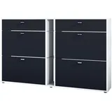 Vladon Today 155,5 x 95 x 28 cm 4 Klappen, 2 Schubladen schwarz matt / schwarz