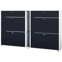 Vladon Today 155,5 x 95 x 28 cm 4 Klappen, 2 Schubladen schwarz matt / schwarz