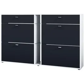 Vladon Today 155,5 x 95 x 28 cm 4 Klappen, 2 Schubladen schwarz matt / schwarz
